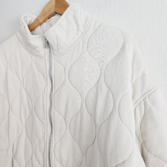Sanctuary The Weekend Quilted Padded Knit Jacket Cream Beige Plus Size 2X NWOT - Picture 7 of 15